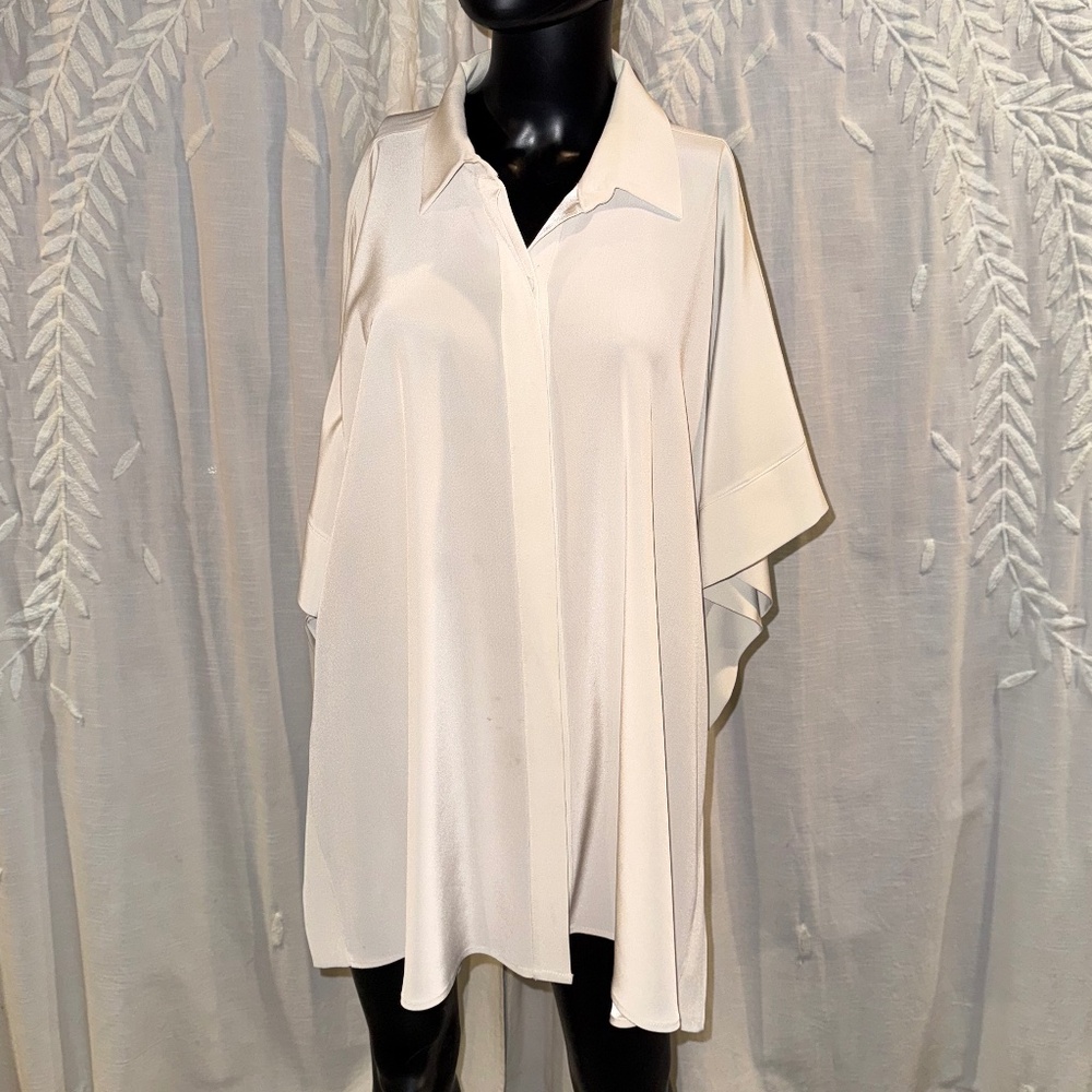 Harari 100% Silk Oversized Tunic Blouse - One Size